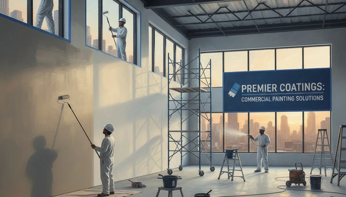 Commercial painting crew in Tucson, AZ refreshing a business exterior for sun and dust protection